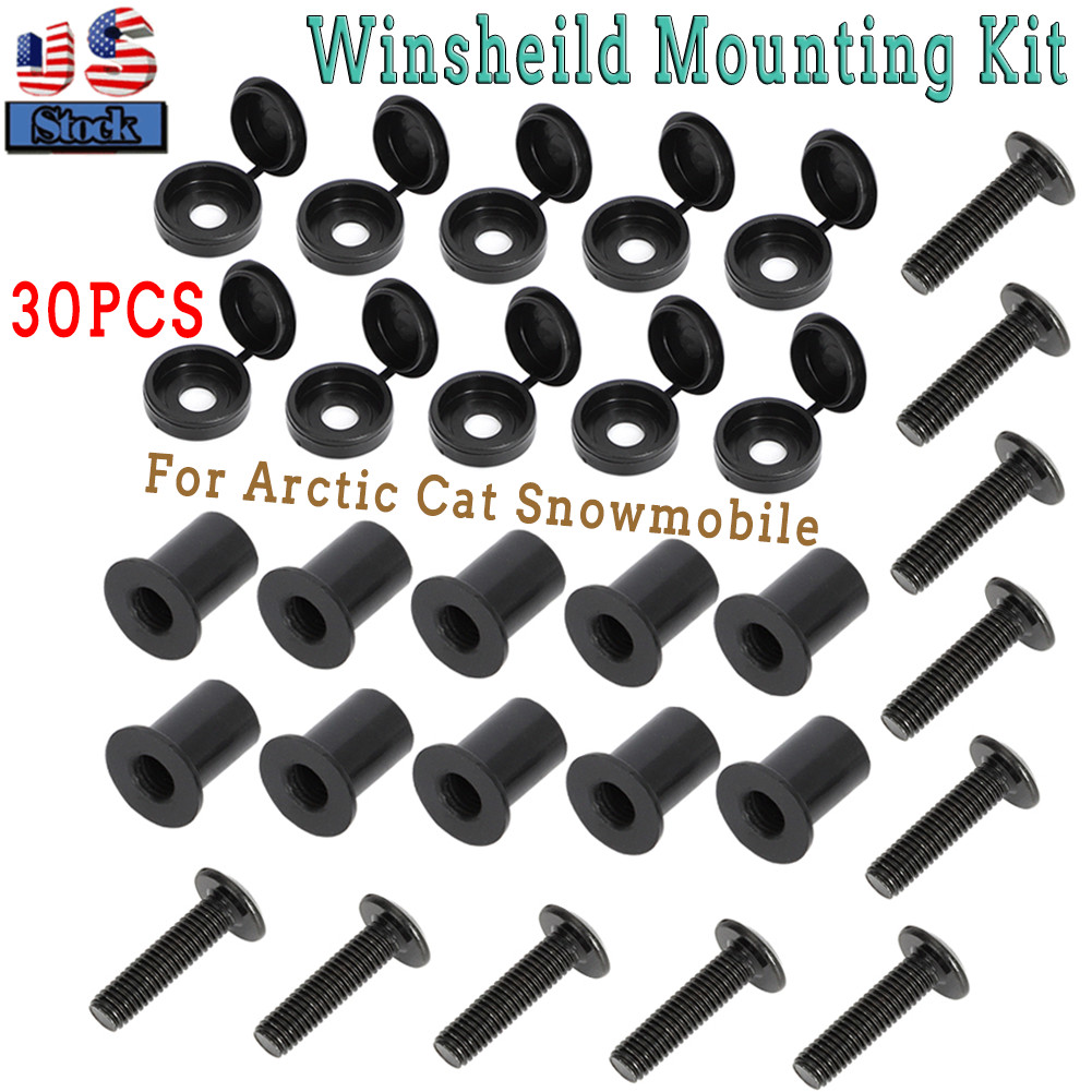 Windshield Mounting Kit For Arctic Cat Snowmobile  Screw, Expansion Nuts,Caps US