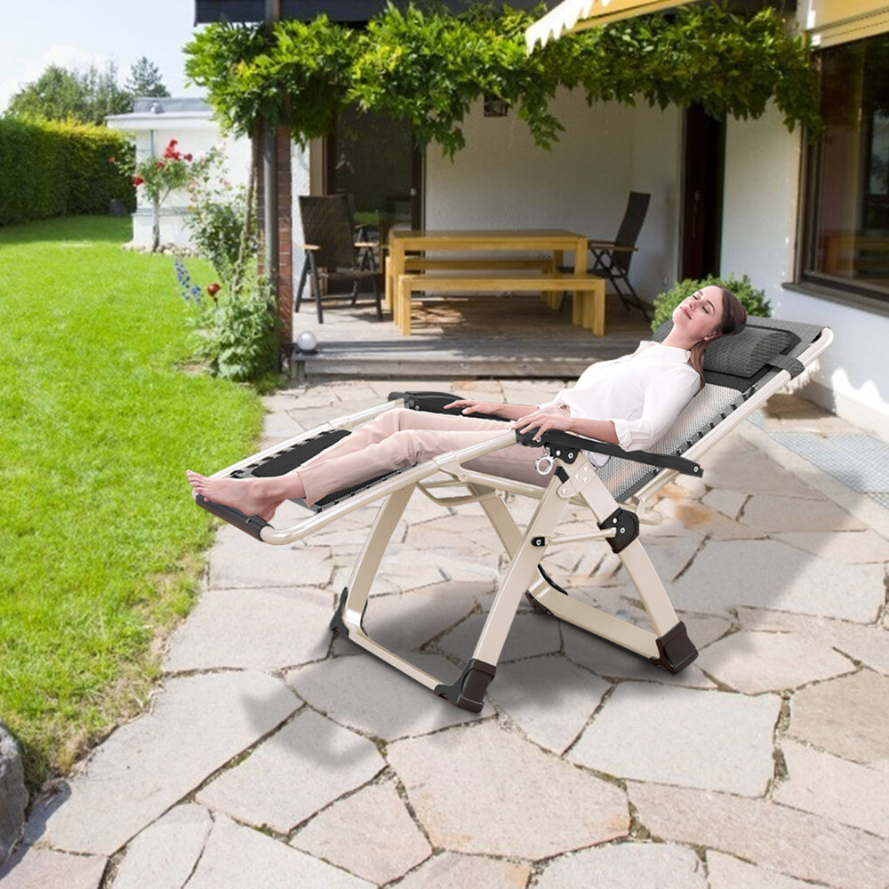NAIZEA Adults Foldable Zero Gravity Chair Reclining Lounge Chairs w/Headrest