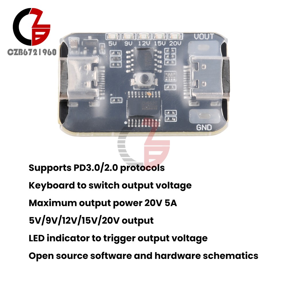 PD Fast Charging Deception Module PD2.0/3.0 Decoy Adjustable Voltage Aging Test