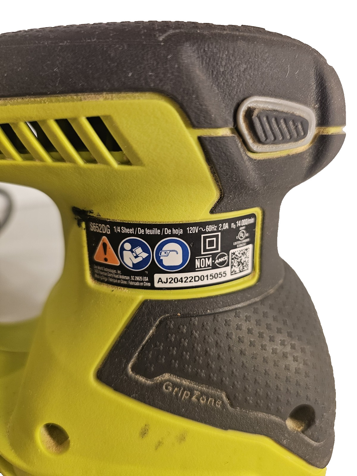 Ryobi 2 Amp 5" Sheet Sander Model#S652DG [B4]
