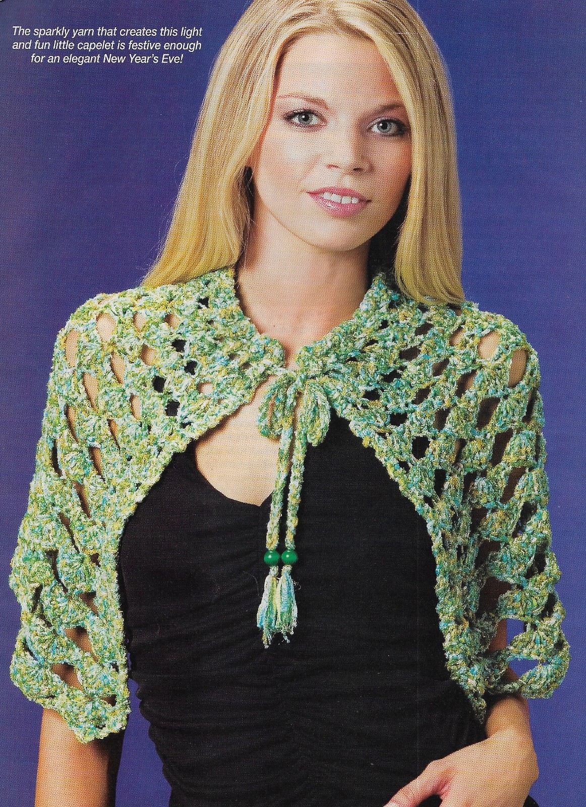 Lady's Holiday Twinkle Capelet crochet pattern instructions