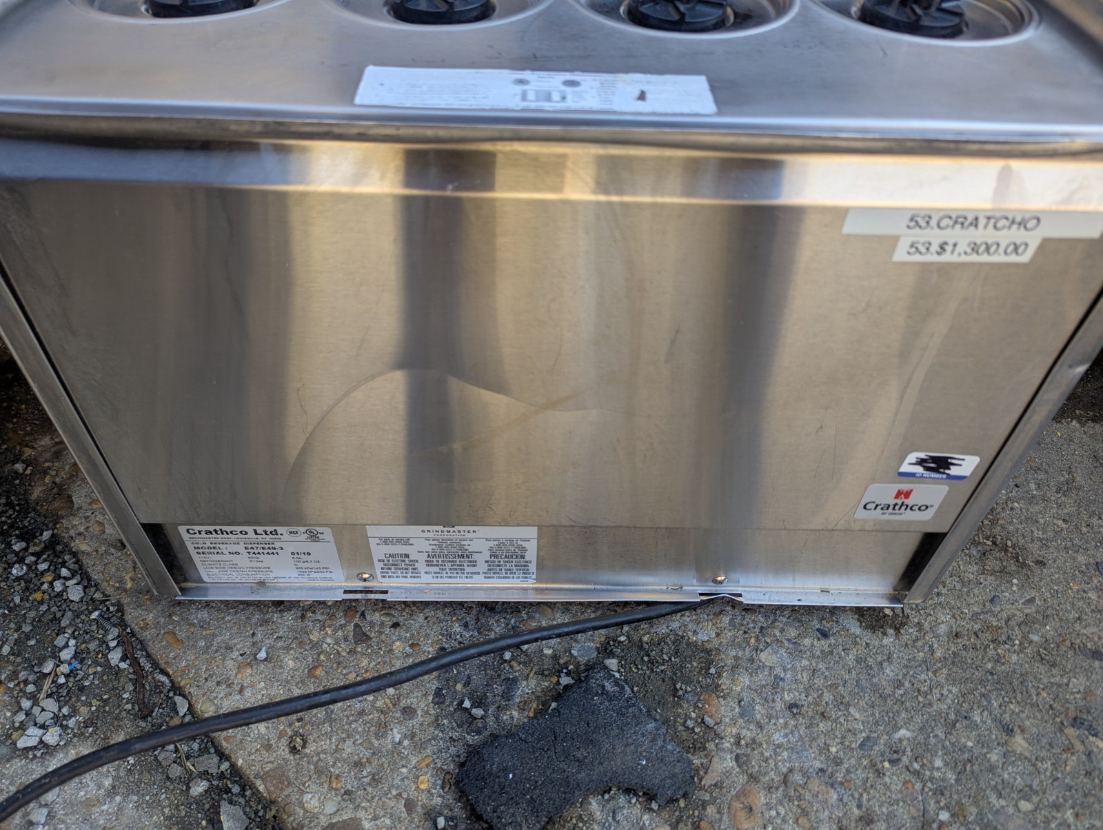 Crathco E47/E49-3  Stainless Steel Countertop Refrigerated Beverage Base