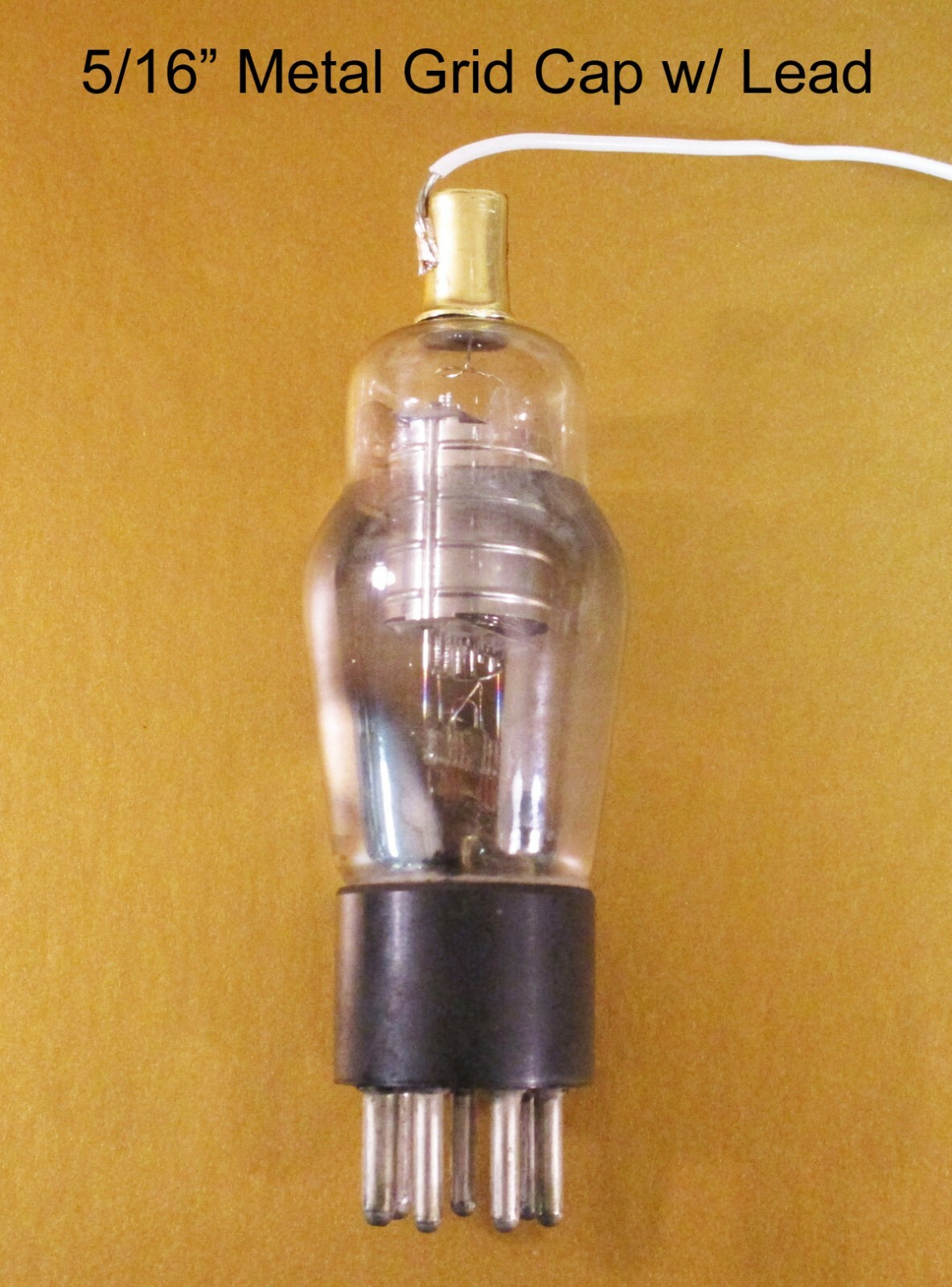 5/16" Metal Grid Cap w/ Lead -Tube Anode Plate Top- For Your Vintage Radio & Amp