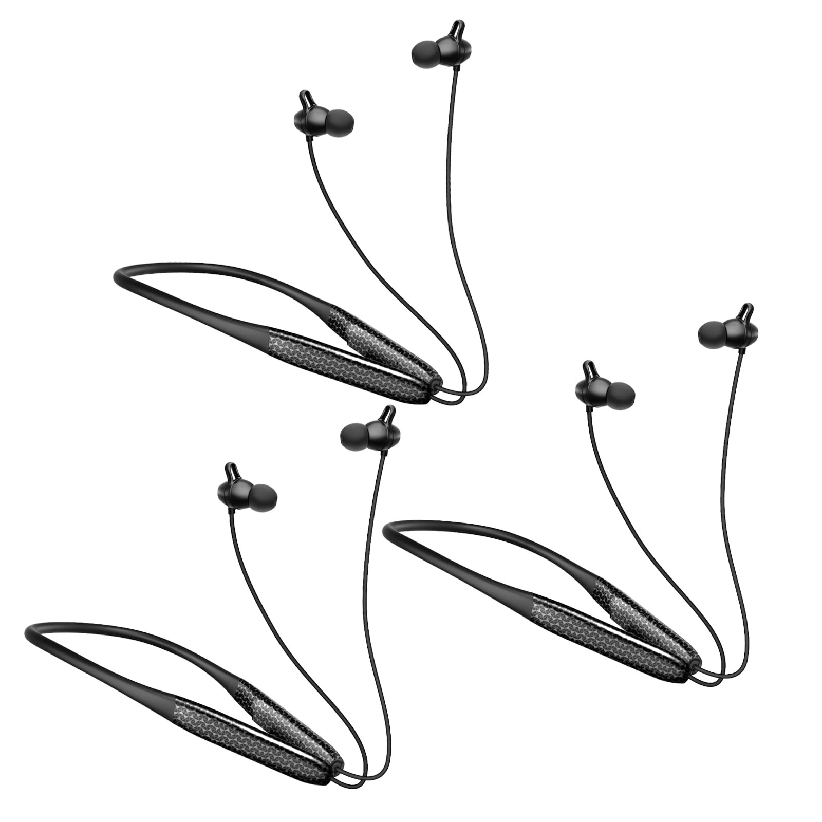 Neckband Bluetooth Headset | 3-Pack Set |60-Hour Endurance | ENC Noise Reduct...