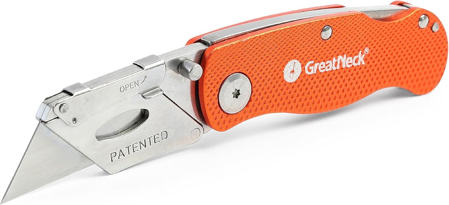 Great Neck 74201 Folding Utility Knife patented Quick Blade Change Mechanism NEW