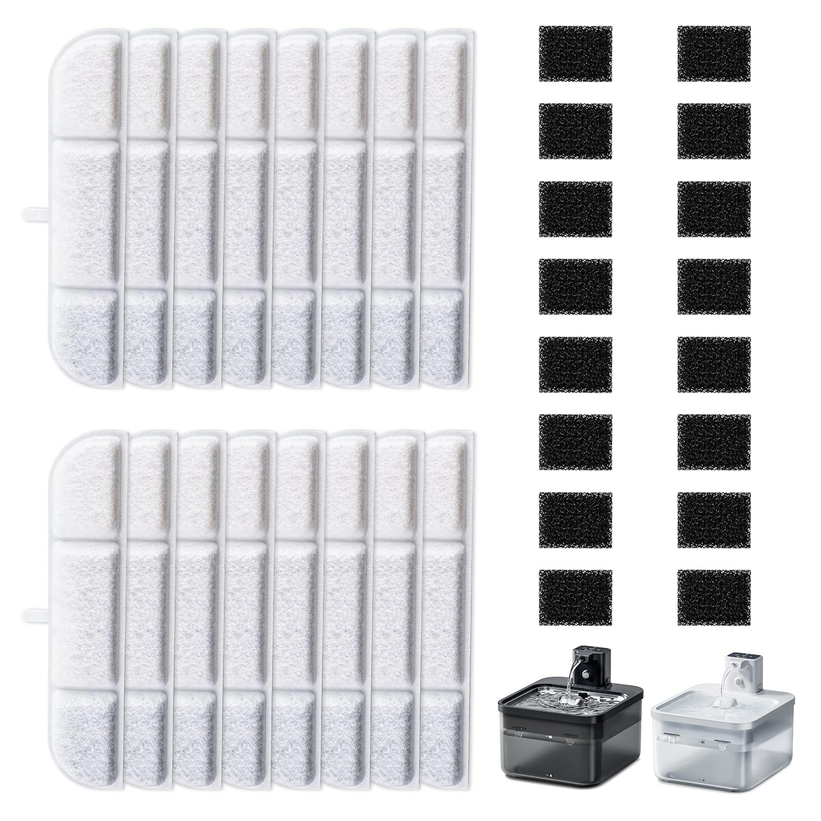 16 Packs Replacement Filters Compatible with Downy Paws Cat Water 16PCS