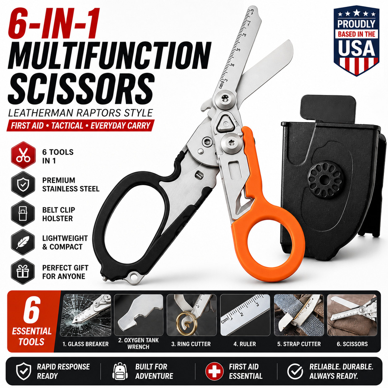 Multifunction Scissors Leatherman Raptors First Aid Expert Tactical Folding USA