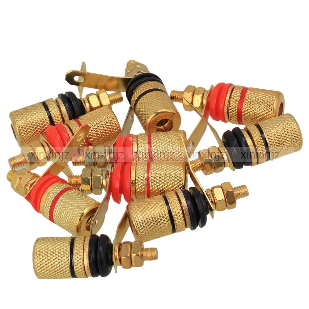 4mm 10 x Binding Post Speaker Audio Gold Plated Amplifier Terminal Banana Plug *