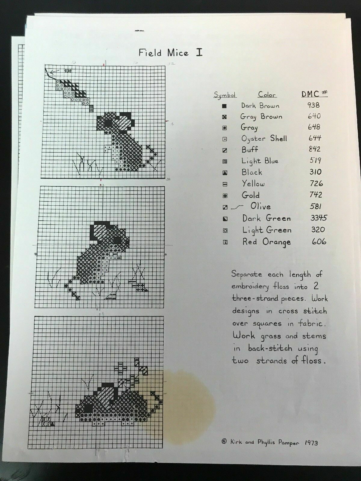 Cross Stitch Patterns- Field Mice I (K+P Pamper)