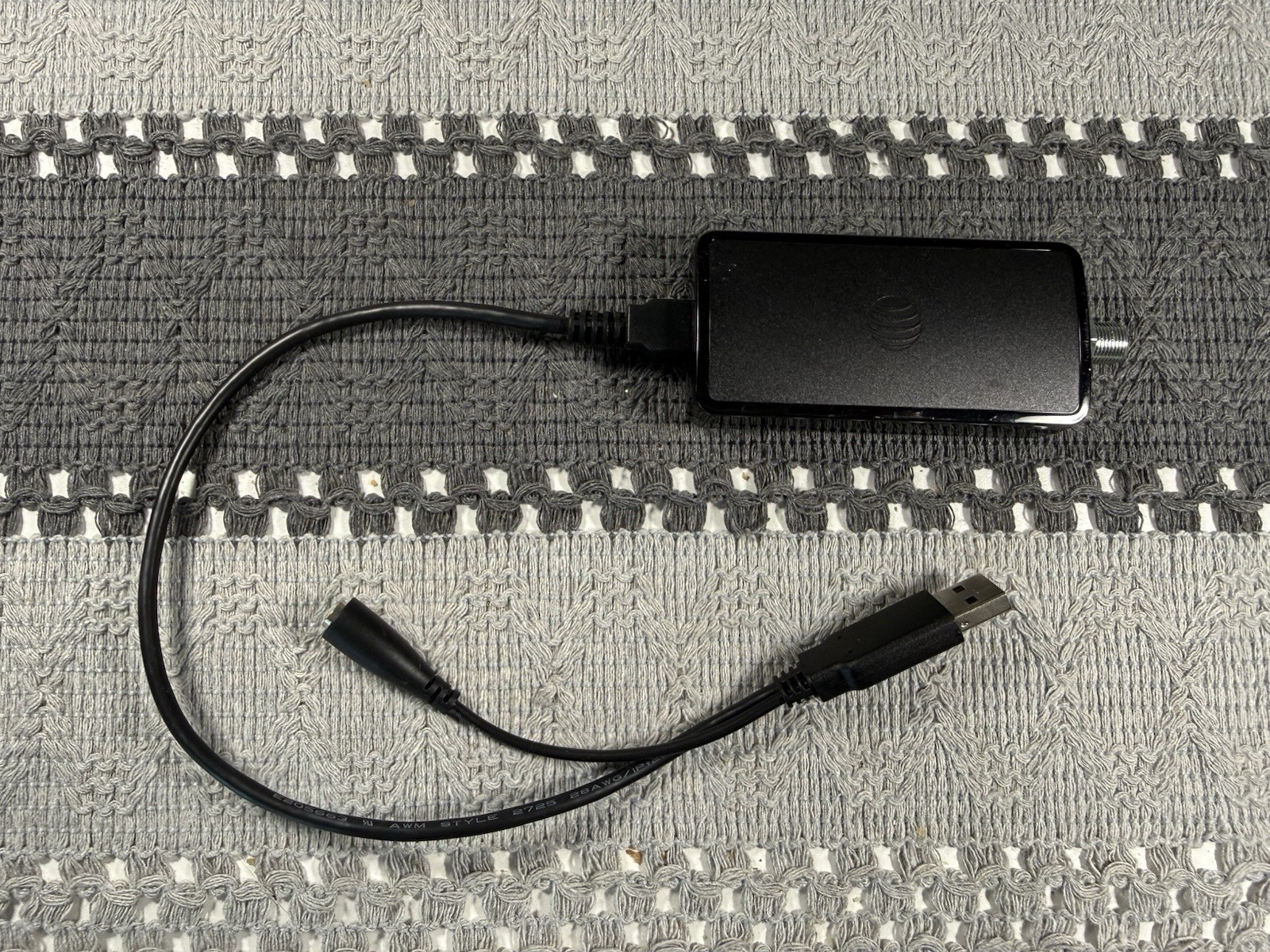 AT&T OTA LCC LCCR0X-38 USB TV Tuner Adapter 216010 Coaxial Plug Connector