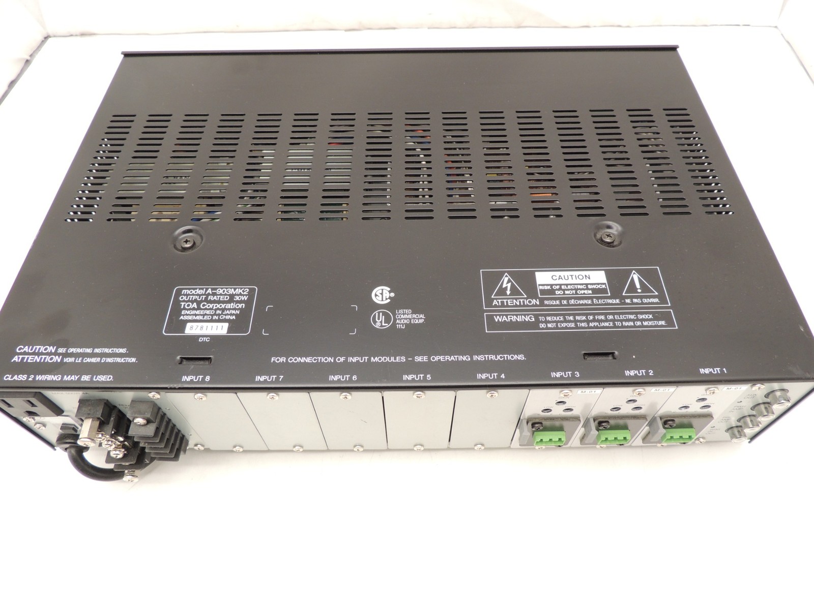TOA A-903MK2 PA Power Amplifier 30 Watts 3 Modules Installed Tested Working