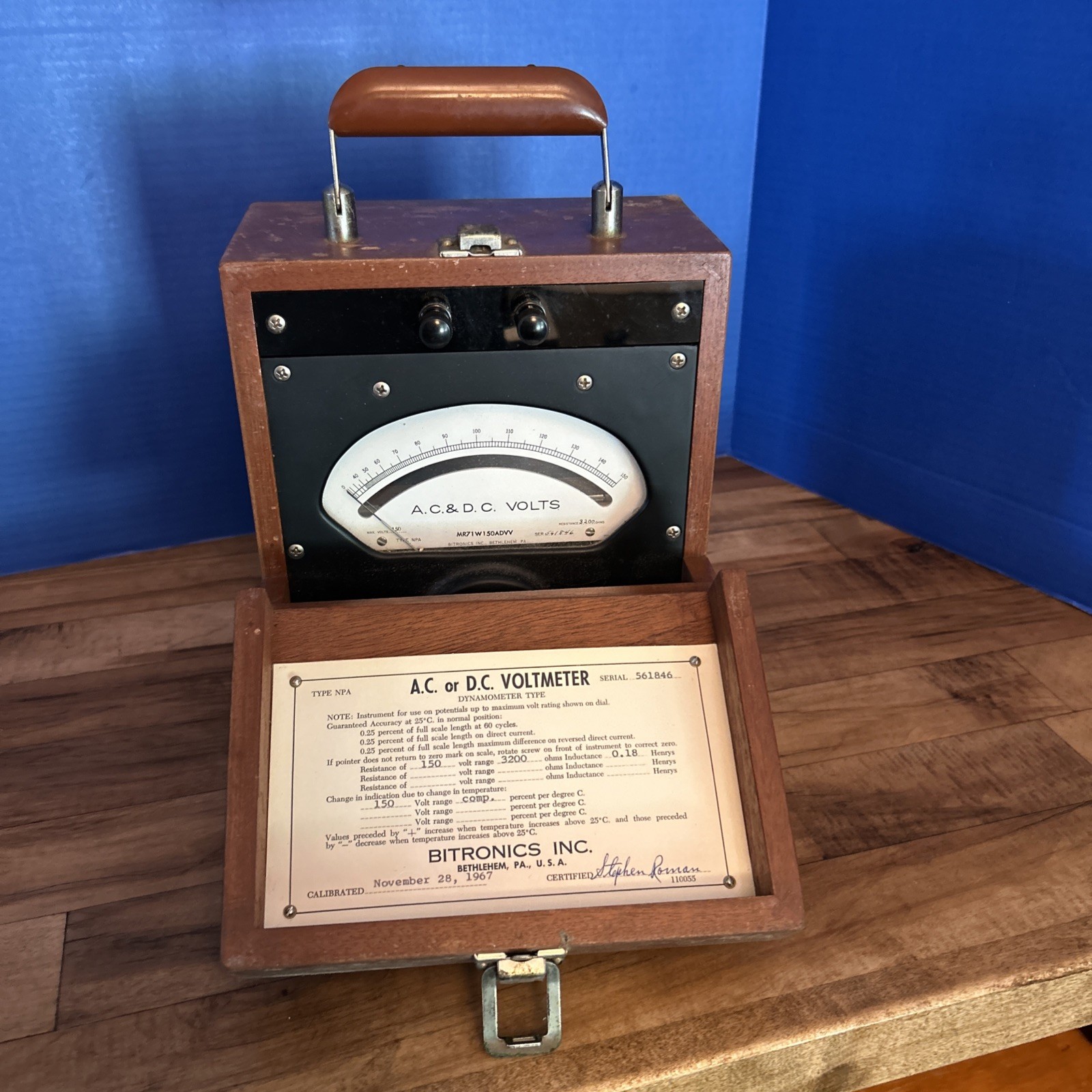 Voltmeter AC Or DC. By Bionics Inc Used