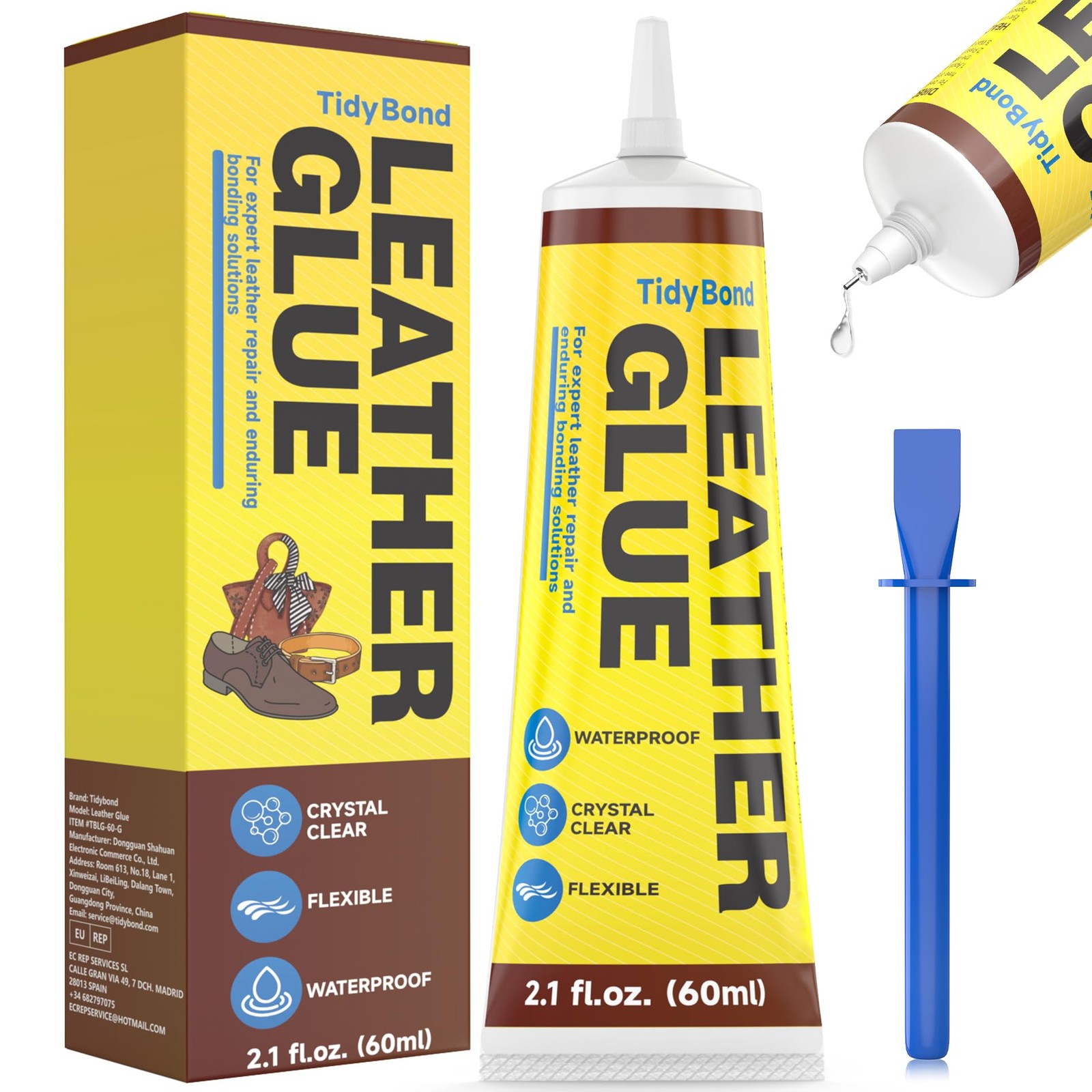 Leather Glue 60ml – Strong Flexible Adhesive for Repair – Clear