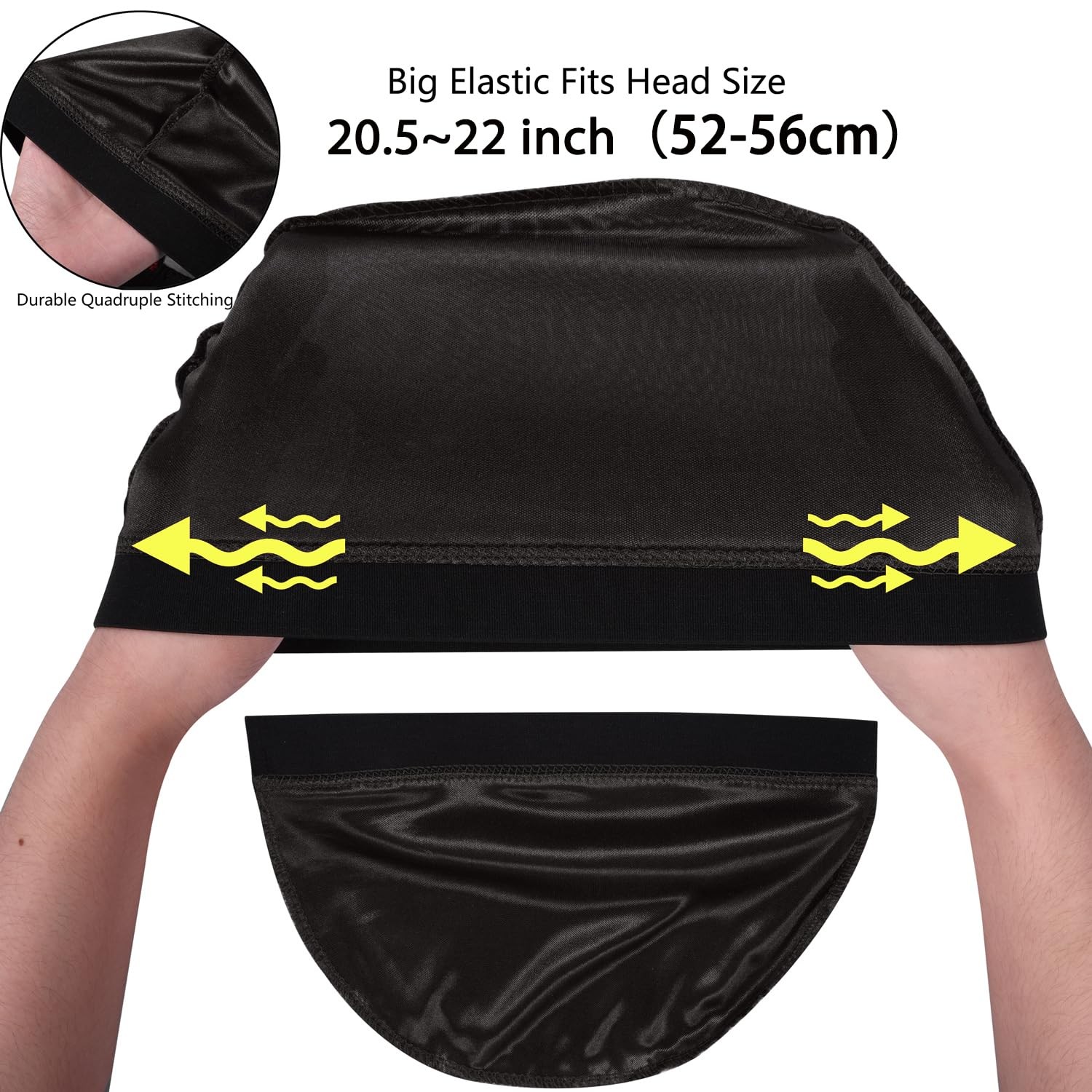 4 Pcs Silk Wave Cap Compression Over Silky Durag Stocking Wave Caps for Men
