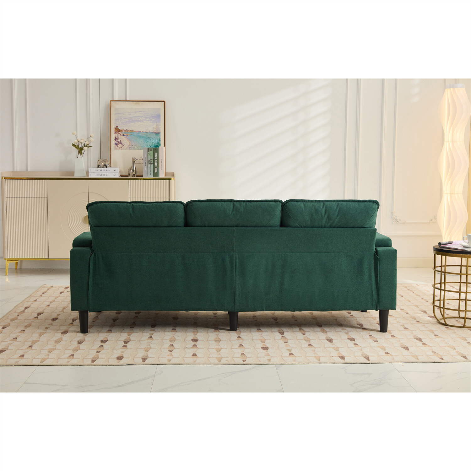 L Shaped Sectional Sofa Couch 3 Seater Sofa w/ Storage Ottoman Living Room Sofa