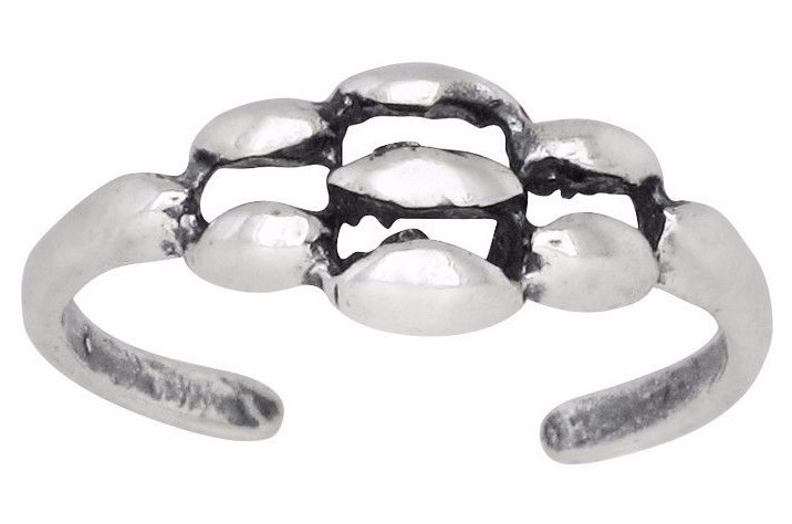 Sterling Silver .925 Tangled Stones Toe Ring Adjustable Size | Made In USA