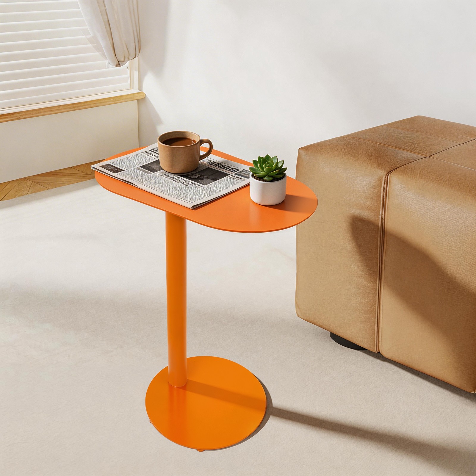 Metal Side Table, Modern Side Table, Modern C-Shaped Side Table