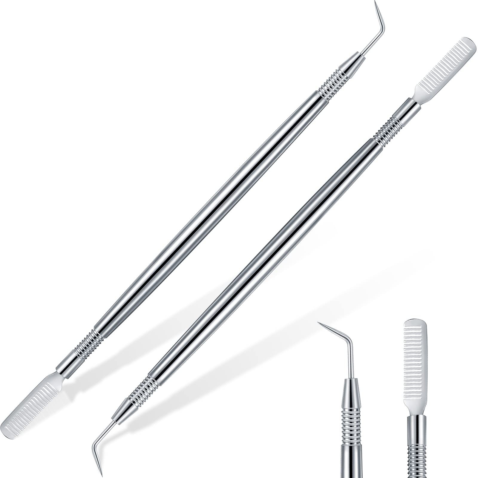 2 PCS Eyelash Lift Perm Tool Stainless Steel Lash Separator Tinting Rods