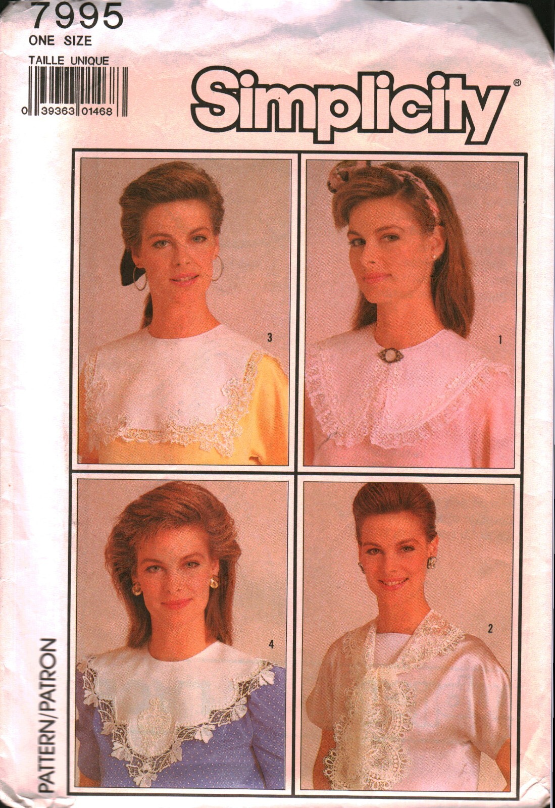 7995 Vintage Simplicity SEWING Pattern Misses Set of Collars UNCUT Square Shawl