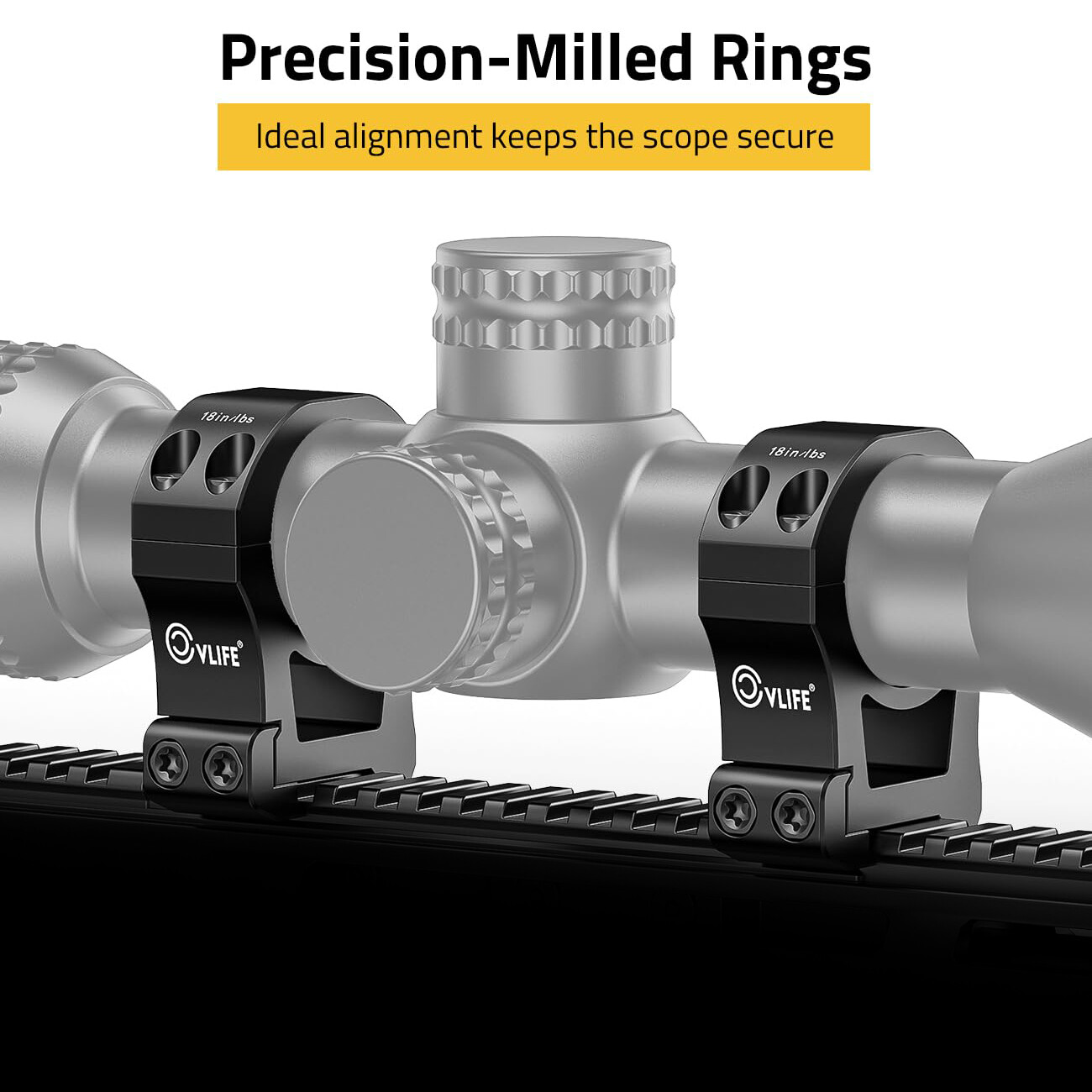 Precision High Profile 34mm Scope Rings Mount Compatible with Picatinny Rails US