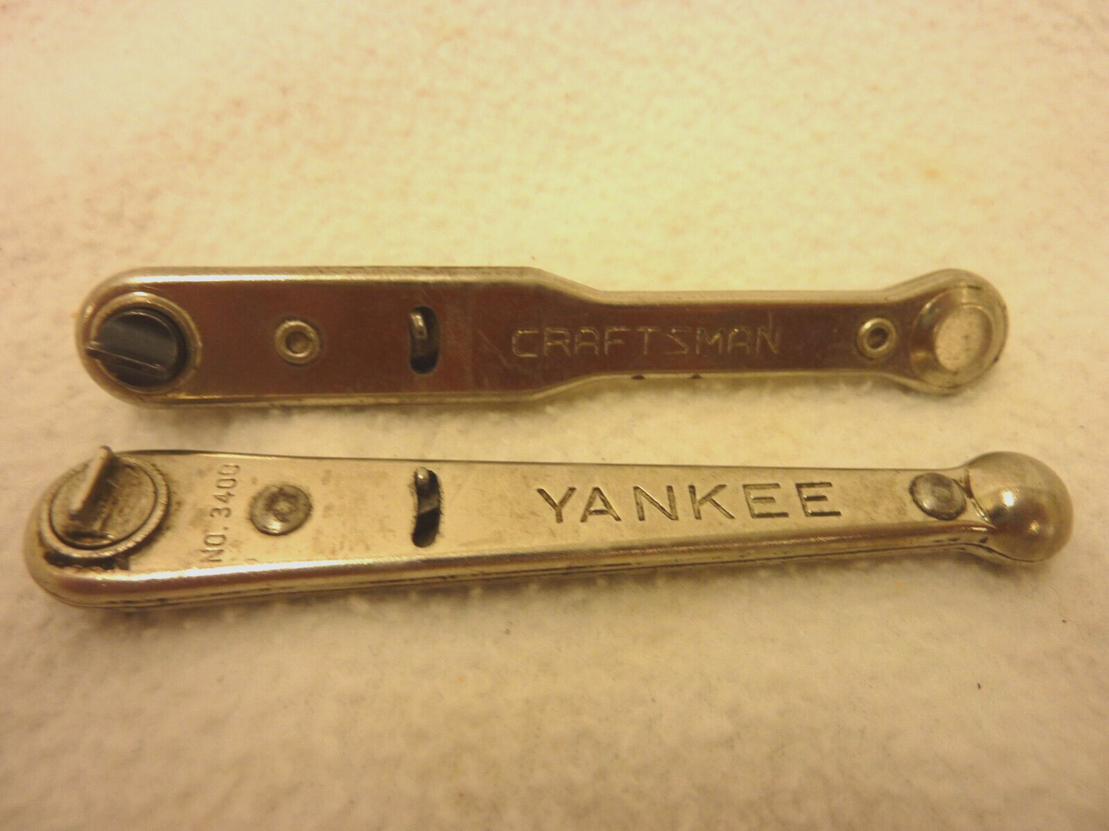 VINTAGE LOT OF 2 RATCHING SCREWDRIVERS CRAFTSMAN NO. 4116  & STANLEY YANKEE 3400