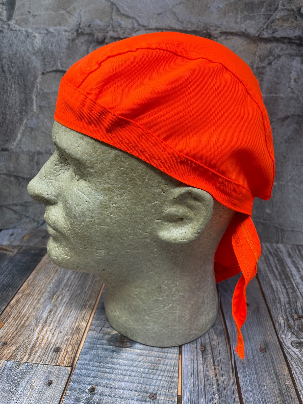 Zan Headgear Z142 Hi-Viz Orange Flydanna Headwrap Biker Cycling Safety Skull Cap