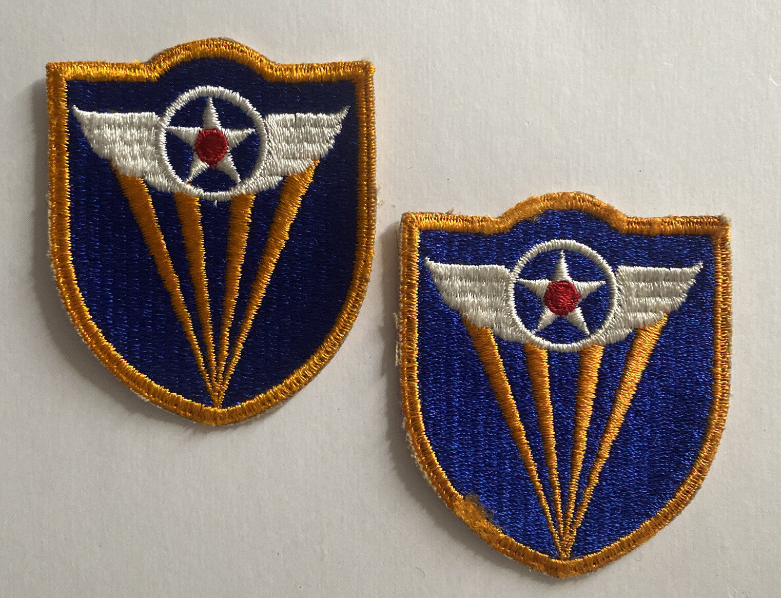 WW2 ERA AAF US ARMY AIR FORCE 4TH AIR FORCE CUT EDGE SNOW BACK PATCHES WWII