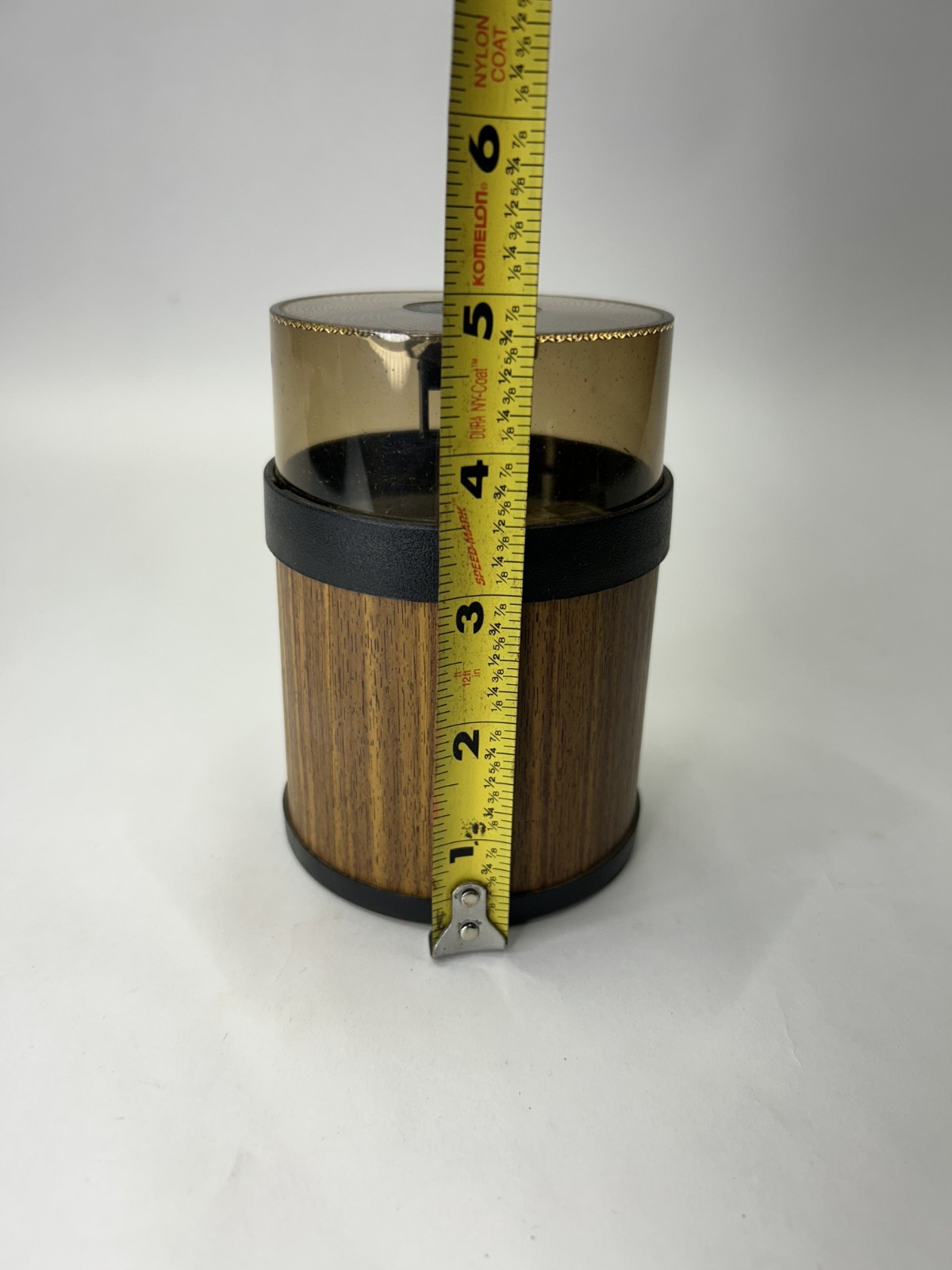 Vintage 1970s MCM Pencil Sharpener Woodgrain - untested