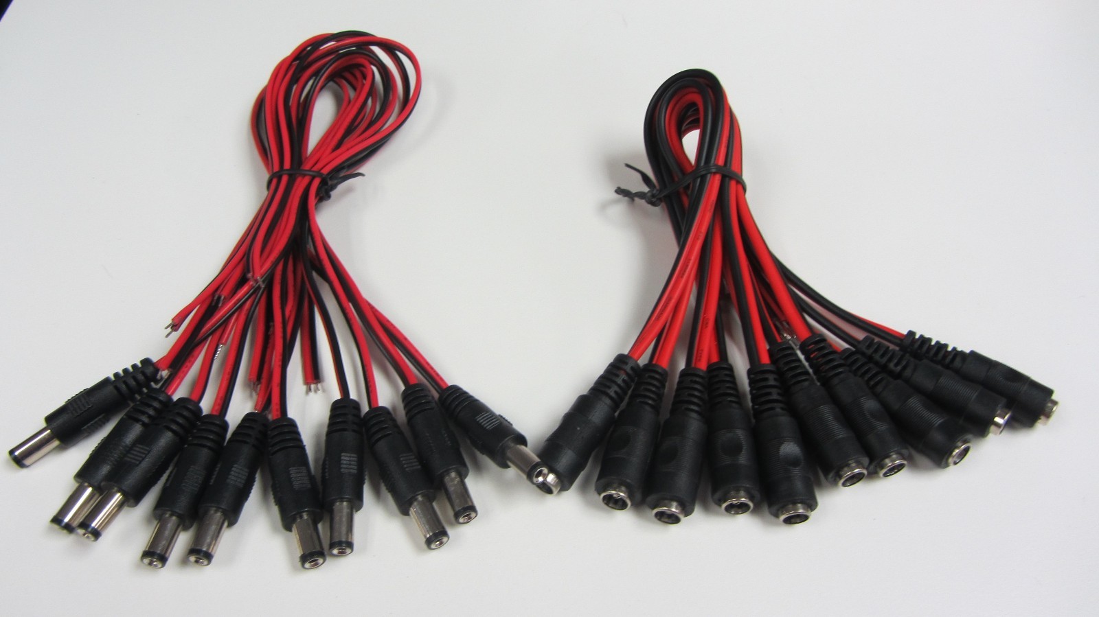 10pcs  Male and 10pcs Female DC Pigtail for CCTV Camera Power