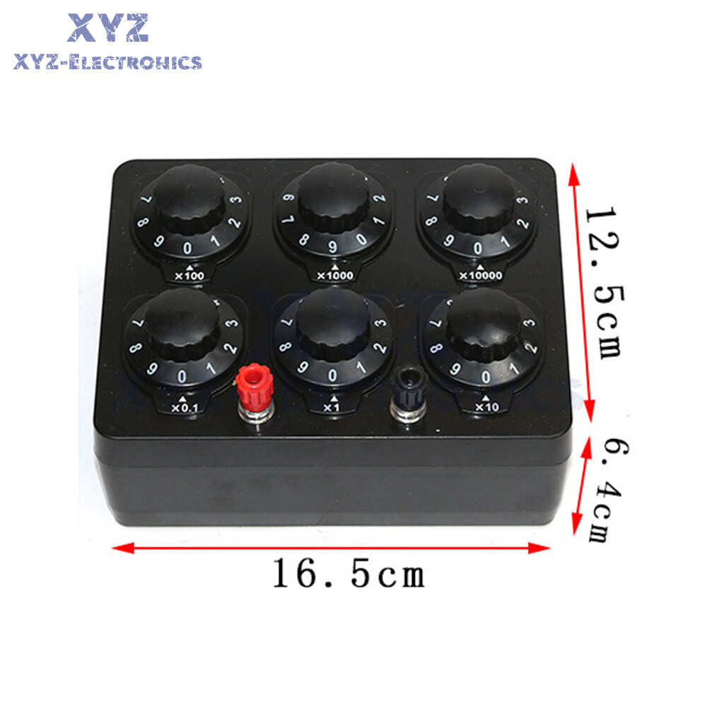0-99999Ohm 6knobs Simple Resistance Box Resistor Electricity Teaching Instrument
