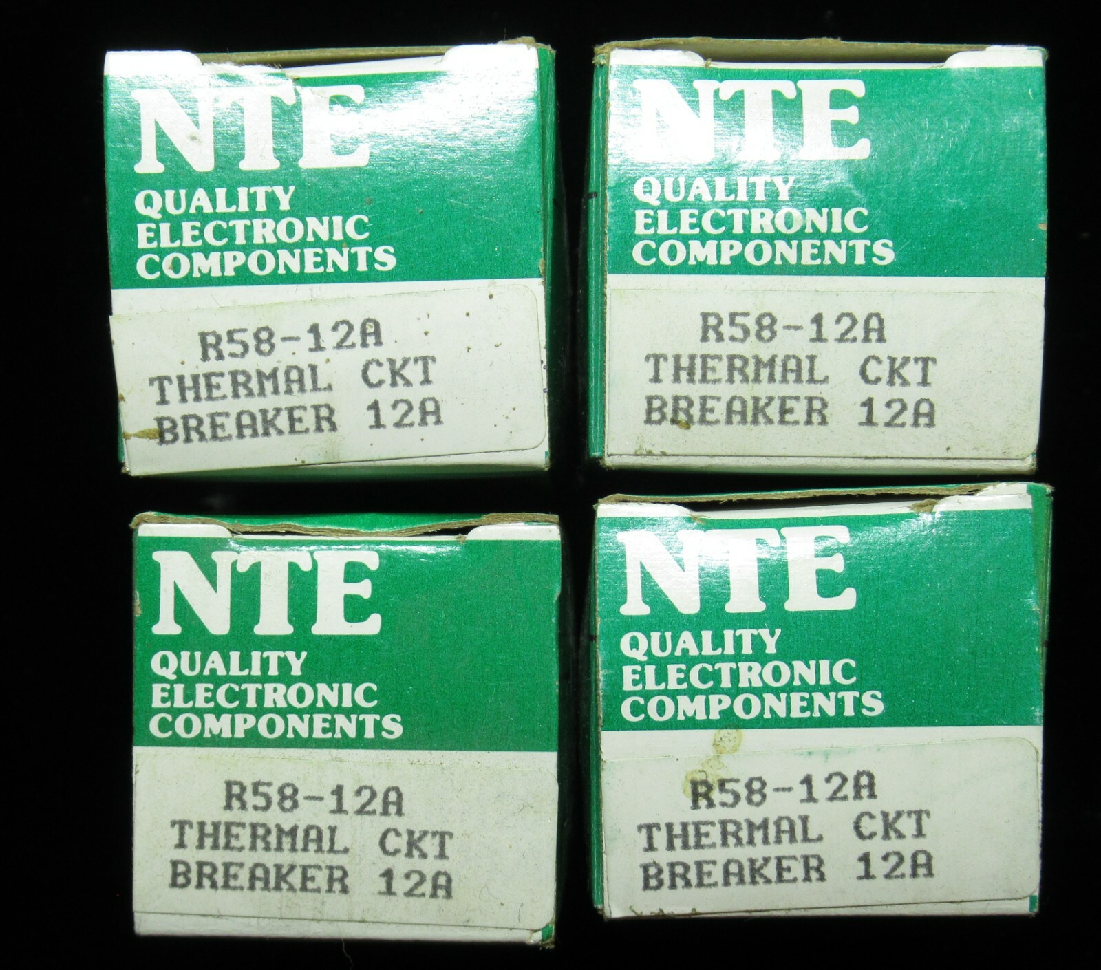 (2) NTE Component  R58-12A Thermal Circuit Breaker 12 A (L BB)