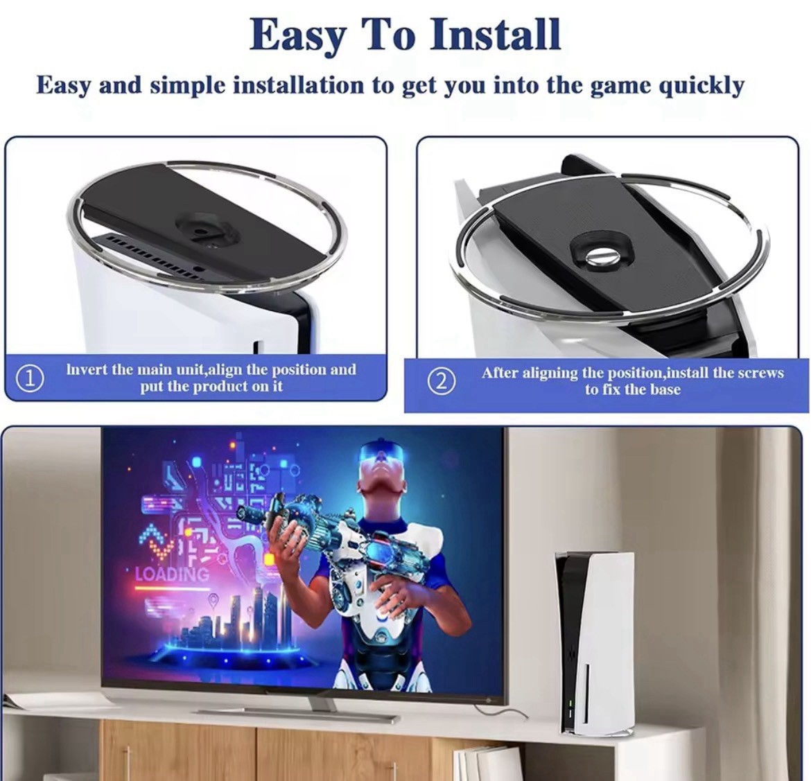 Portable Metal Vertical Stand for PS5 & PS5 Slim Digital Disk Base Holder Game