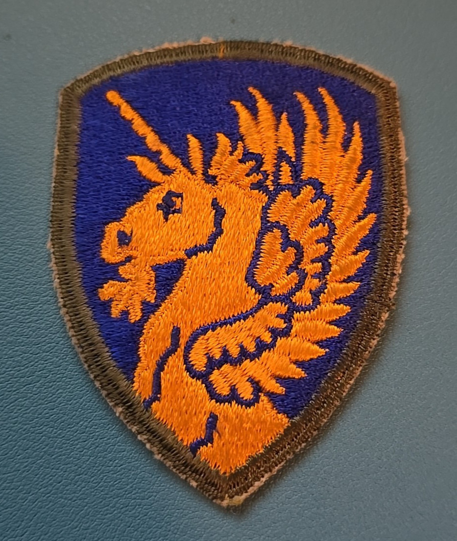 Army 13th Airborne Division Patch-Snow Back-Cut Edge-Vintage No Glow-WW-II*