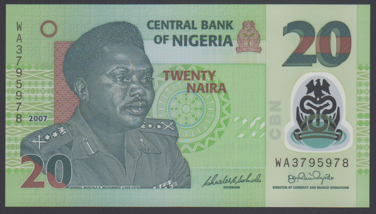 Nigeria 20 Naira  2006 AU-UNC  P. 34,  Banknotes, Uncirculated