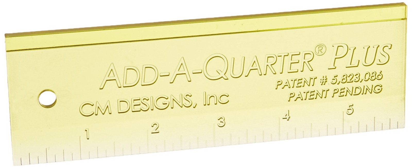 CM Designs Ruler 6" Add-A-Quarter Plus, 6", Yellow