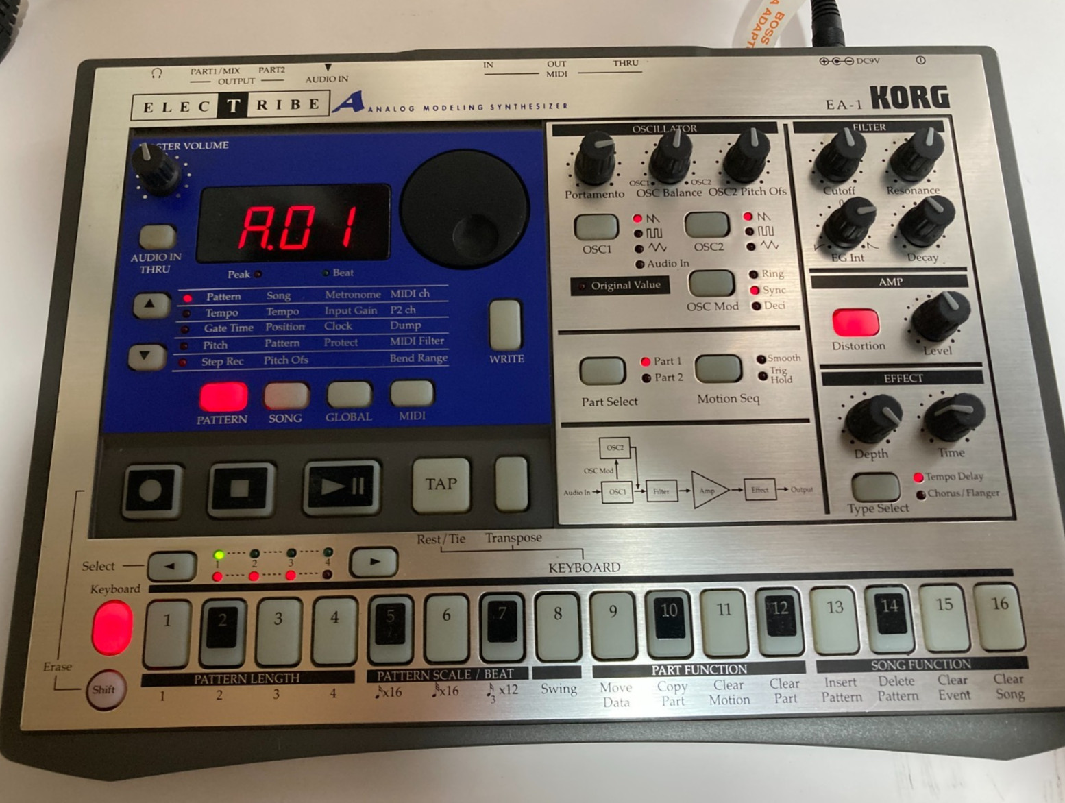 KORG EA-1 Electribe Analog Modeling Synthesizer Silver Tested Working