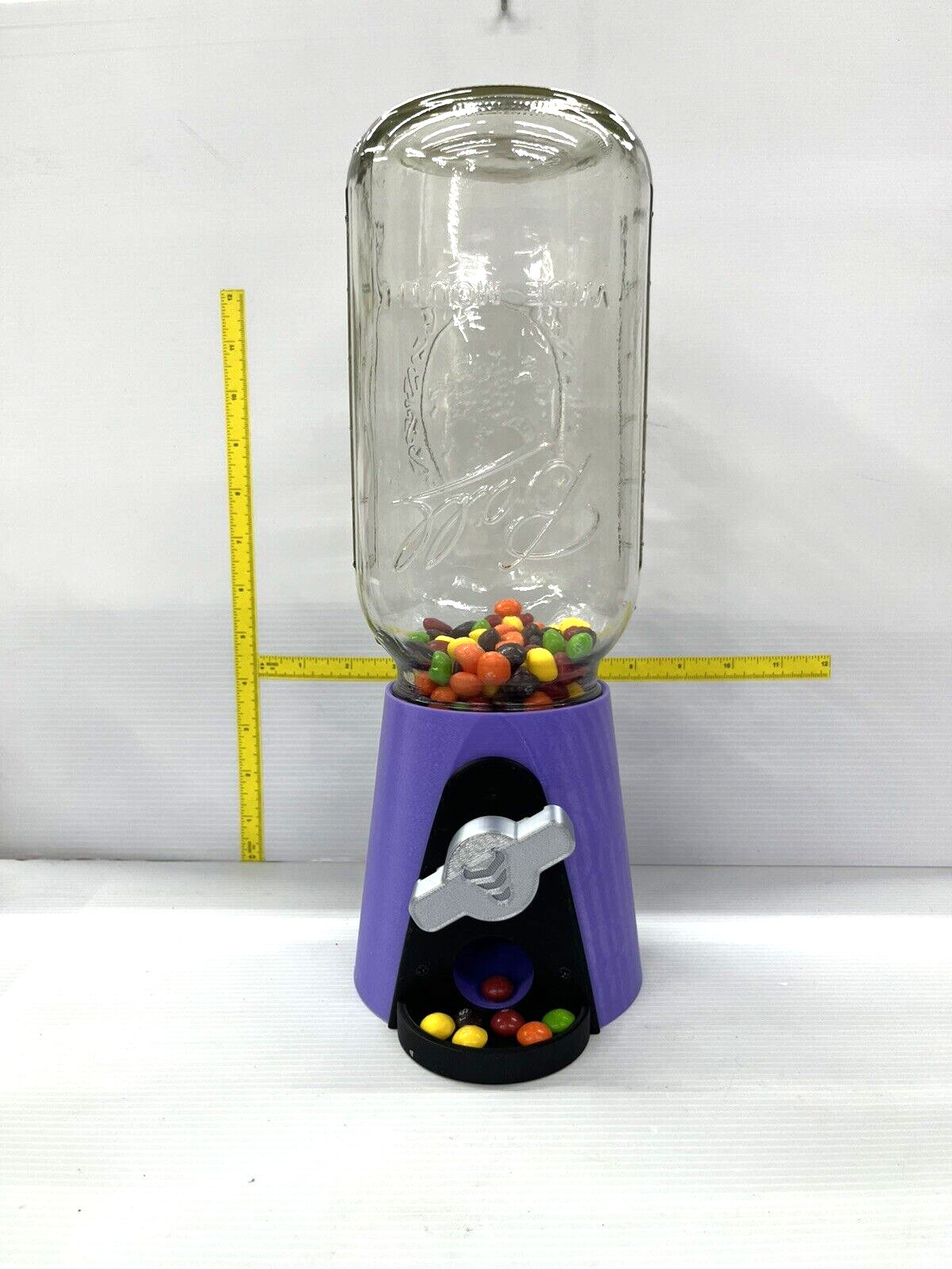 Large Mason Jar Candy Dispenser in purple