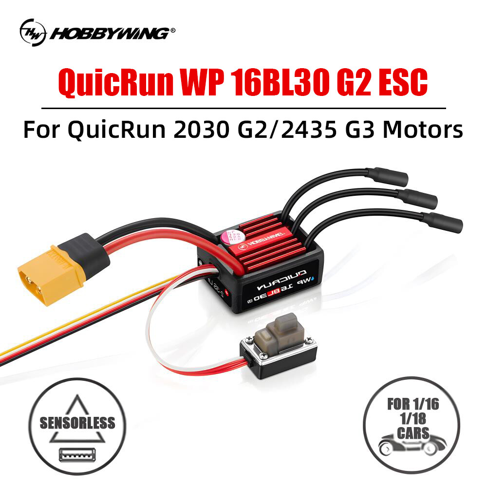 Hobbywing QuicRun WP 16BL30 G2 Brushless ESC Sensorless For 1:16 1:18 RC Car
