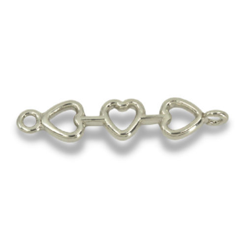 Sterling Silver Heart Design Bracelet Link