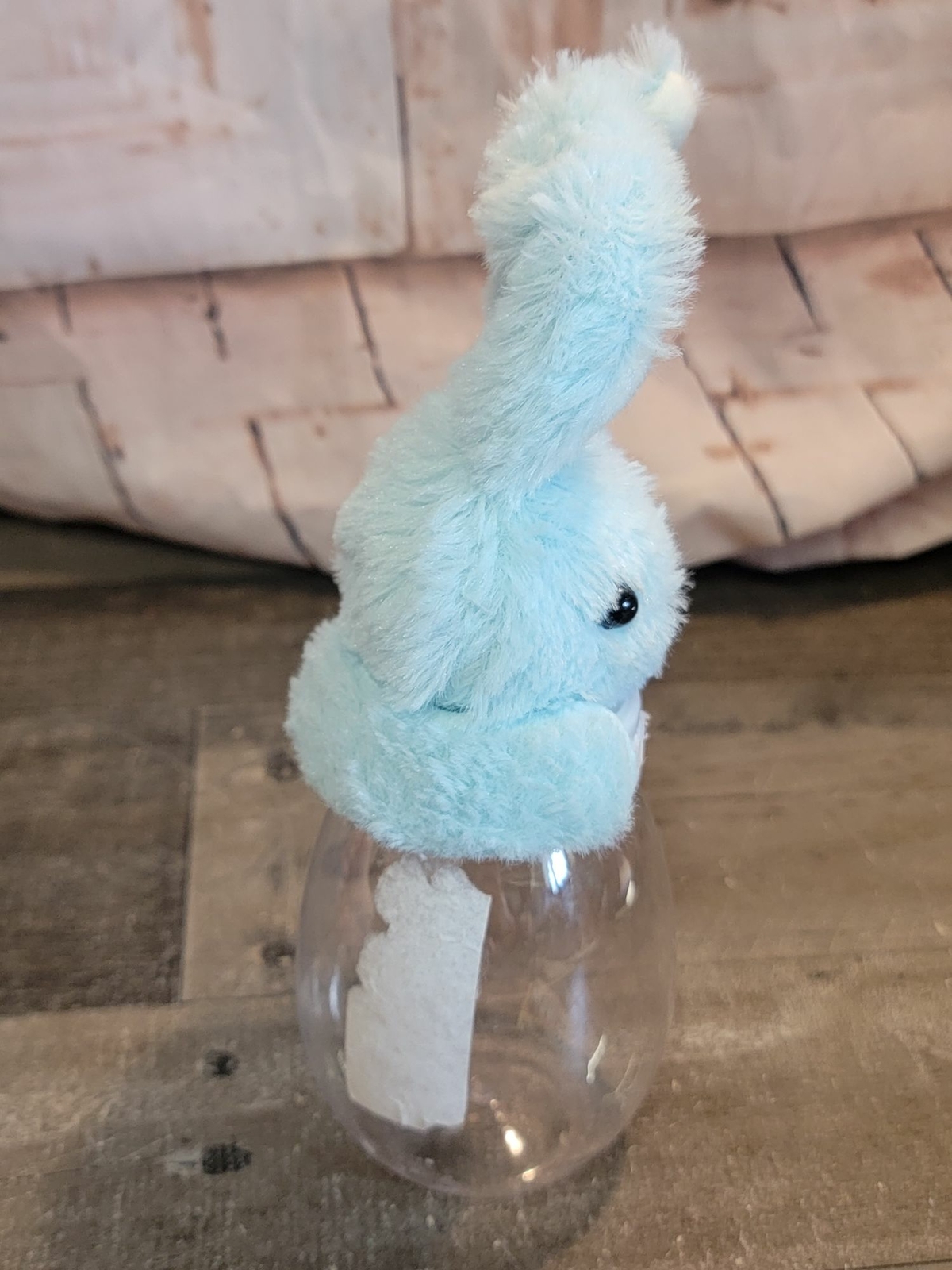 Blue Easter bunny rabbit container Decor figure