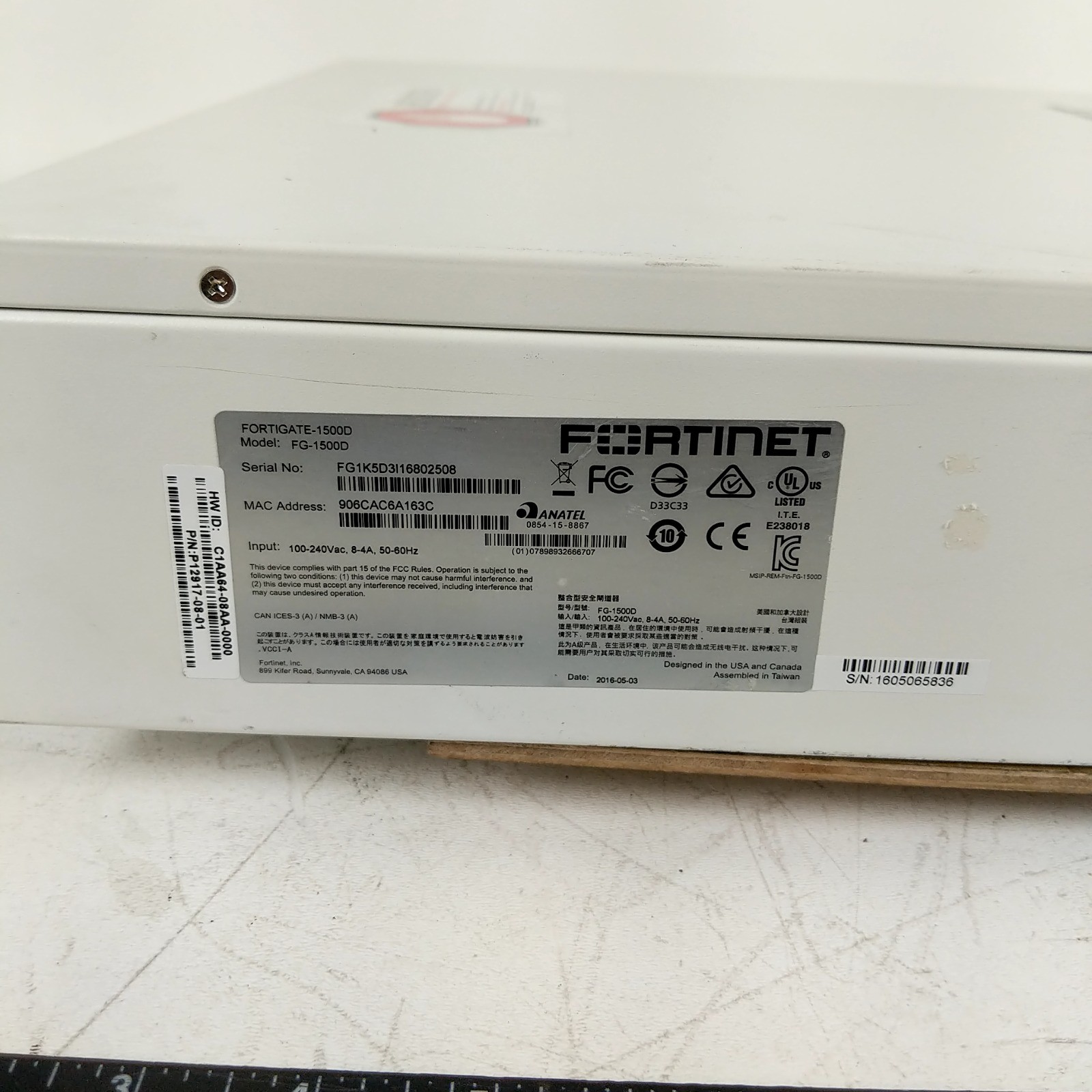 Fortinet FortiGate 1500D FG-1500D Firewall VPN Appliance Network Security Unit