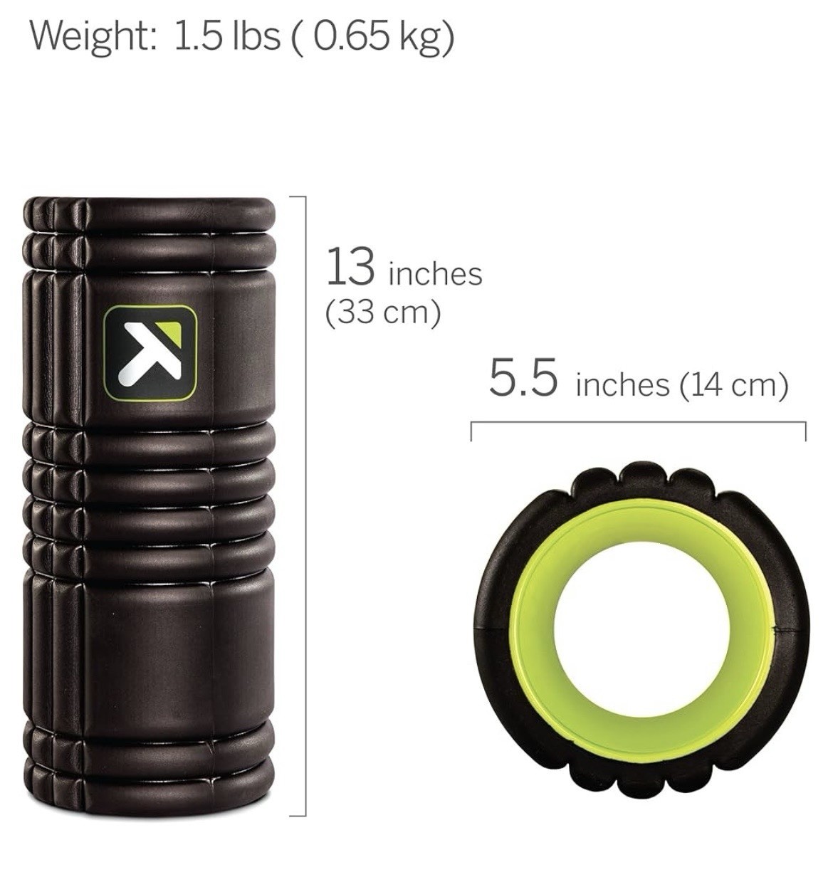 13" Trigger Point Performance - The Grid - Revolutionary 5.5" Foam Roller Green
