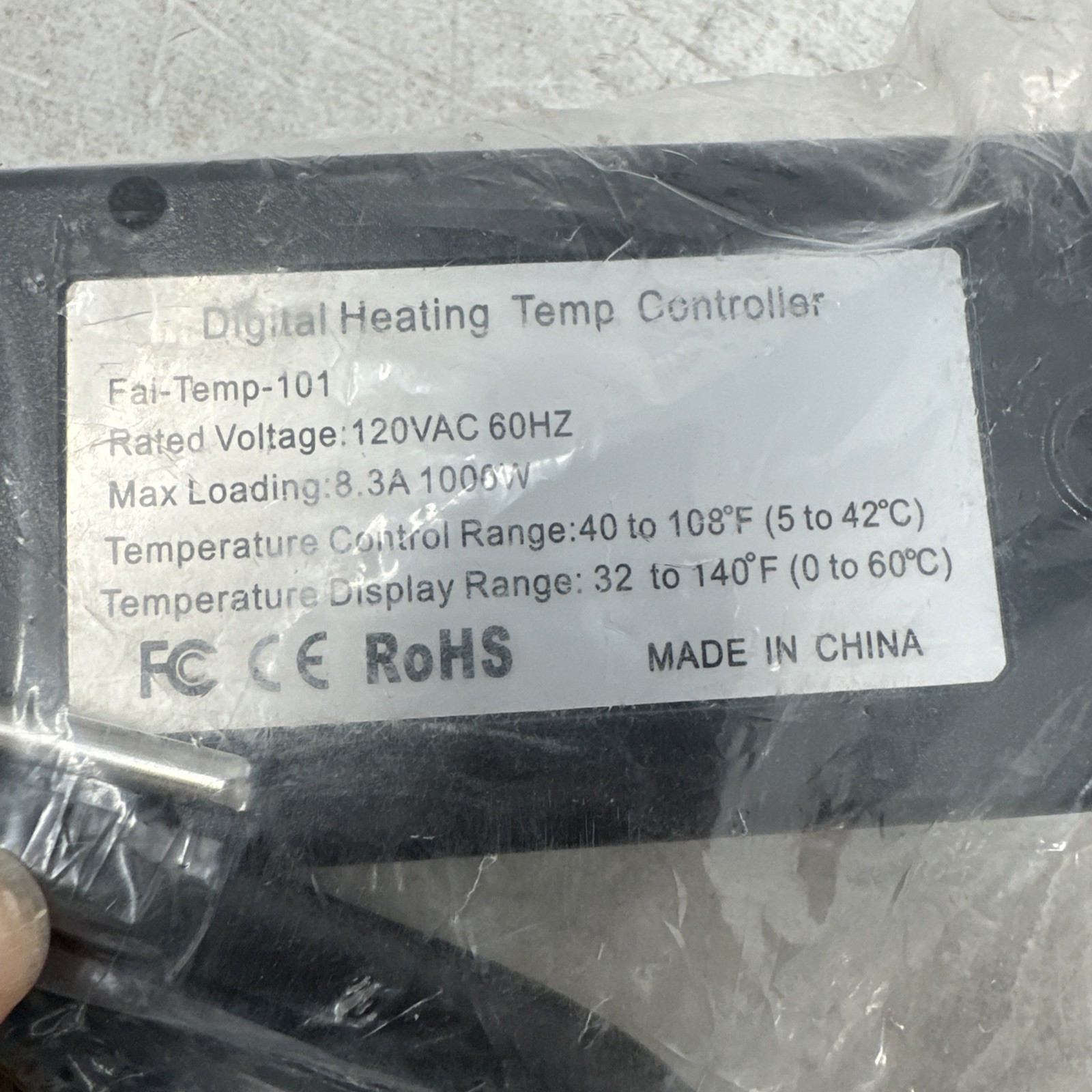 Ipower Digital Heating Temperature Controller Model Fai-temp-101/NIB