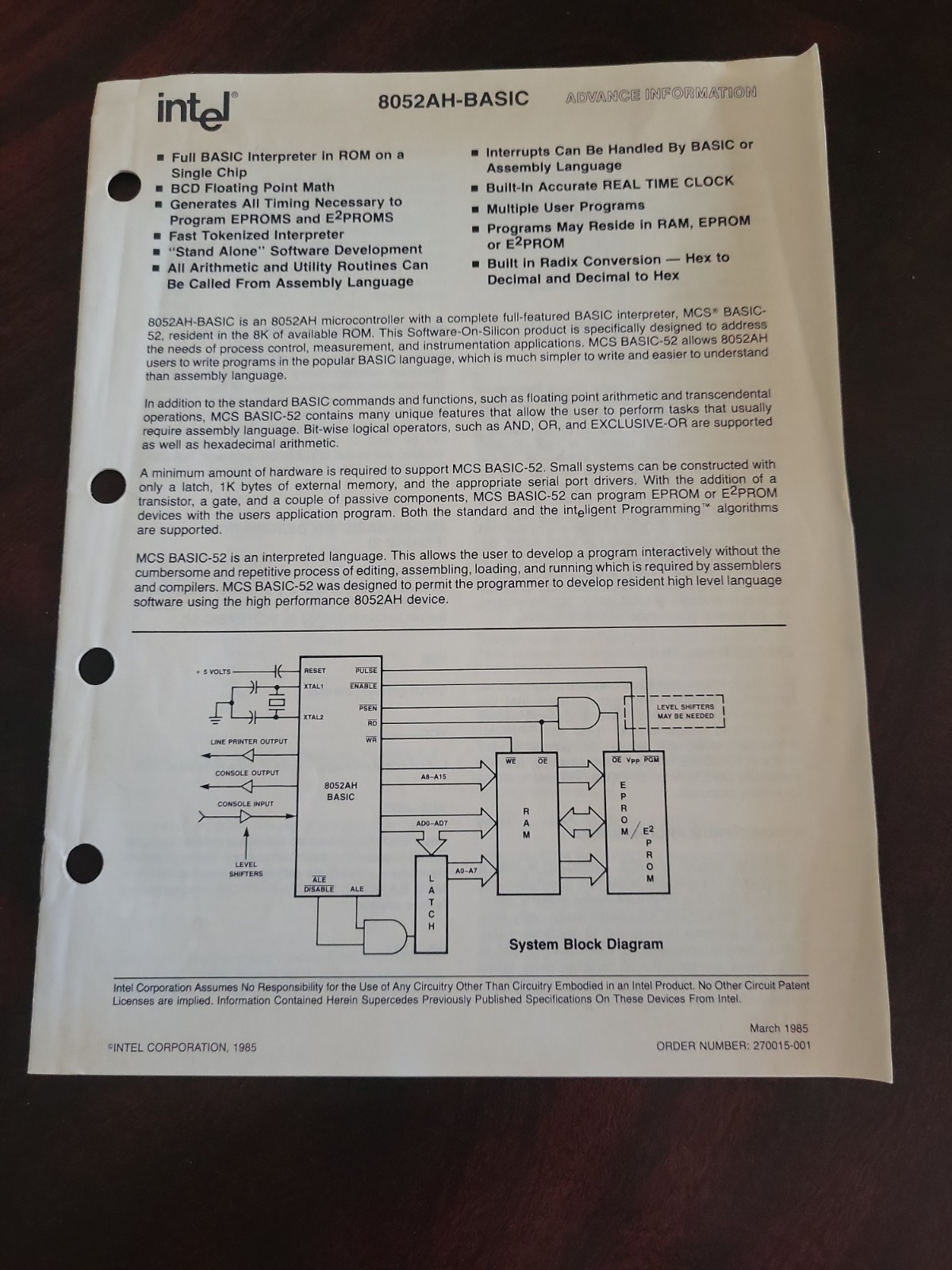 Vtg. INTEL Embedded Controller Handbook Volume 2 16-bit 1988 Edition