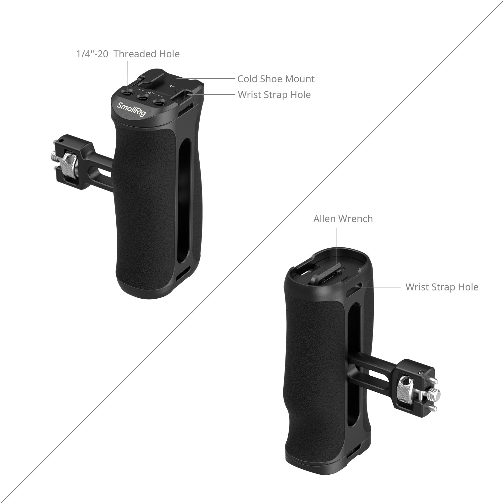 SmallRig Side Handle with 1/4"-20 Locating Screw, Camera Cage Handle Max. 10kg