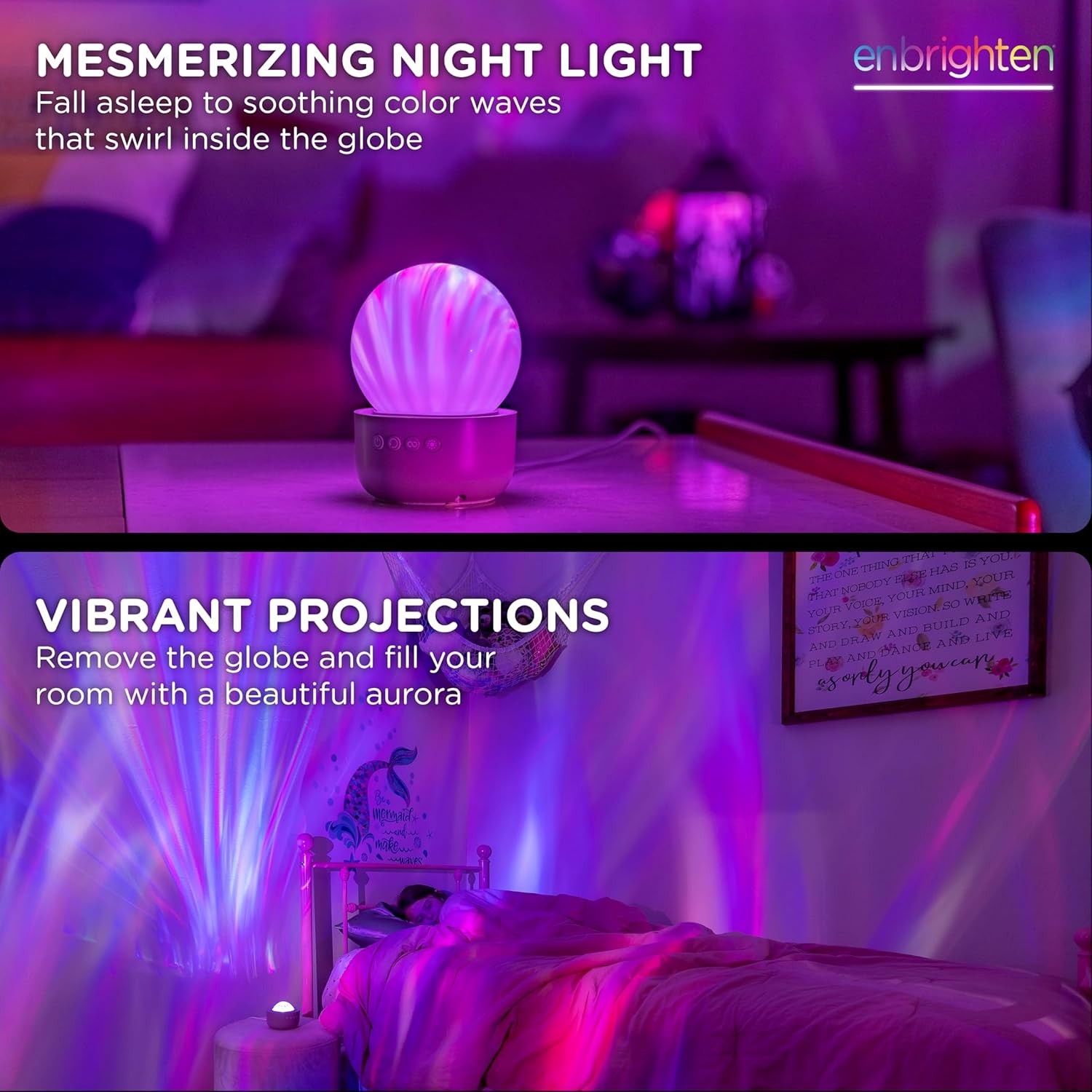 Aurora Crystal Star Projector — Space, Nebula and Starry Night Light