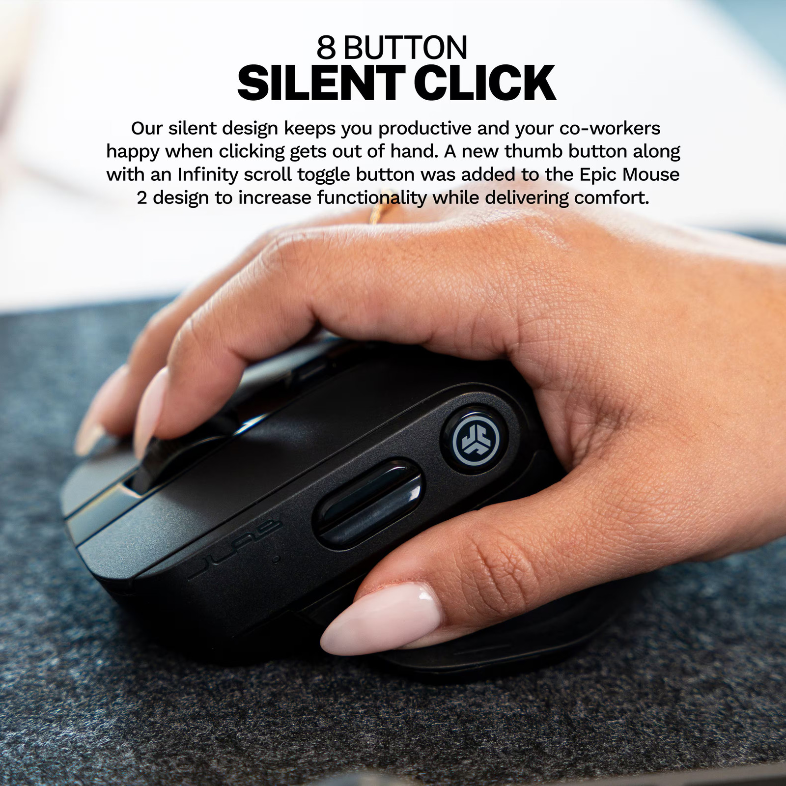 JLab - EPIC Wireless Bluetooth Mouse 2 - Wireless - Black