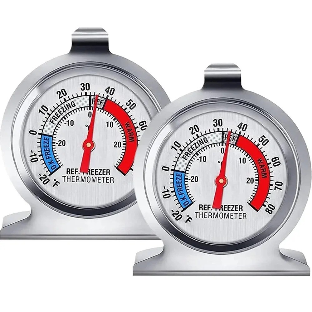 2 Pack Refrigerator Freezer Analog Thermometer Large Dial Analog Thermometer