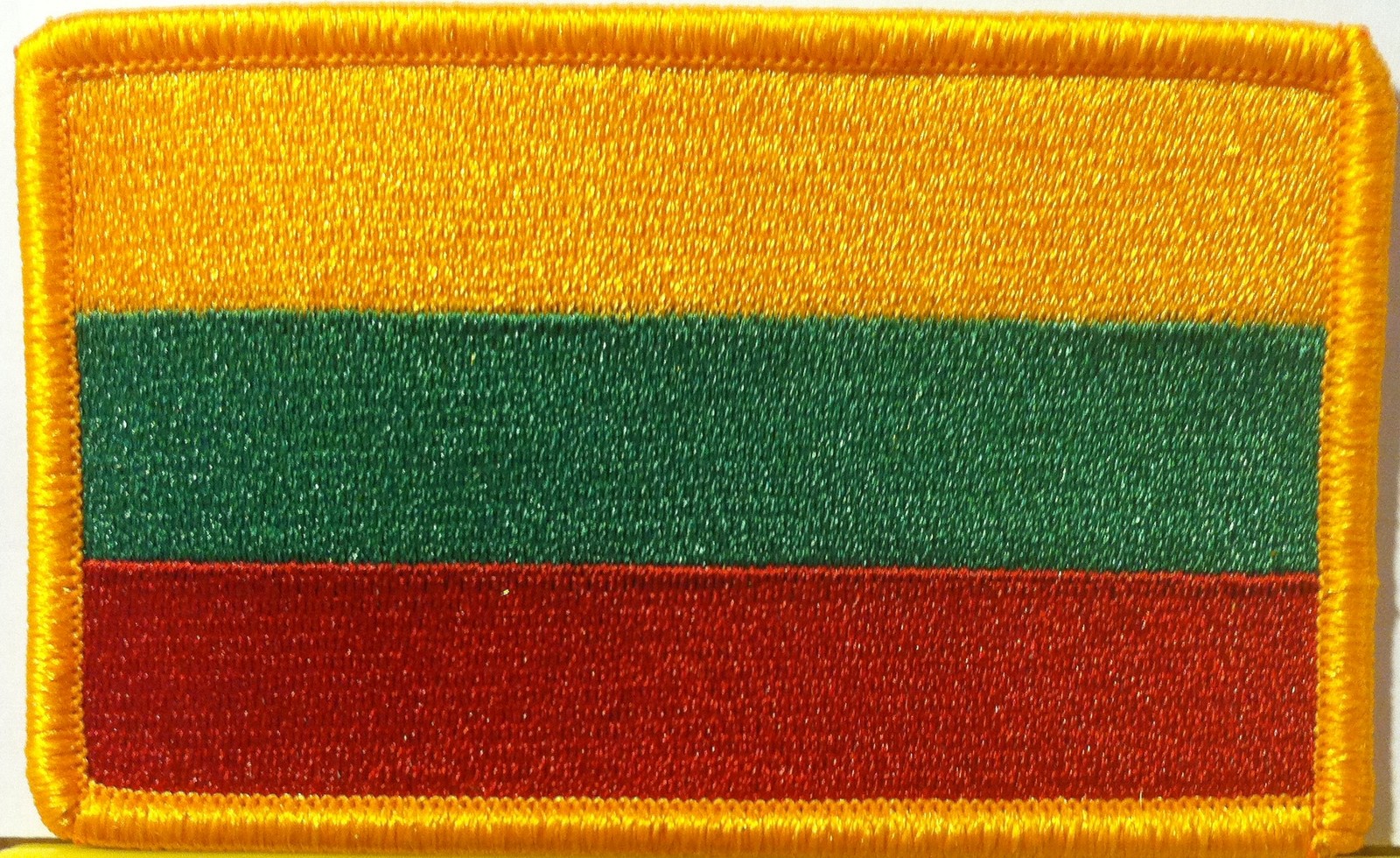 Lithuania Flag Patch W/ VELCRO® Brand fastener Military Gold Emblem #1