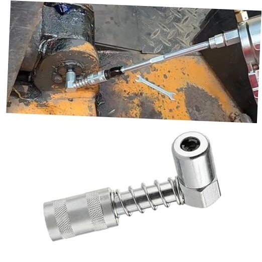 90 Degree Grease Coupler Adapter, Sturdy Steel Grease Coupler Big Sleeve